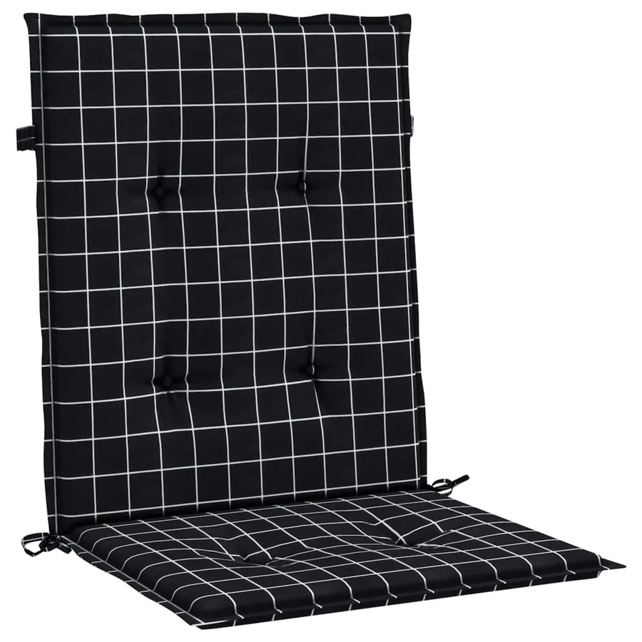 Coussins de chaise à dossier bas lot de 6 noir à carreaux tissu - 5