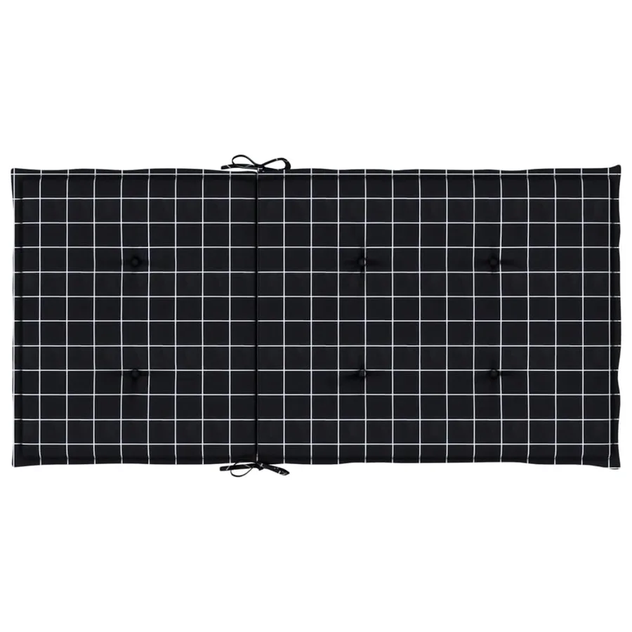 Coussins de chaise à dossier bas lot de 6 noir à carreaux tissu - 7