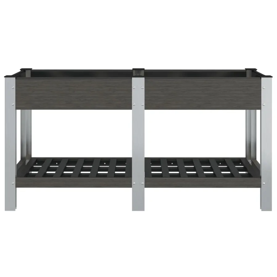 Lit surélevé de jardin avec étagère Gris 175x50x75 cm WPC - 3