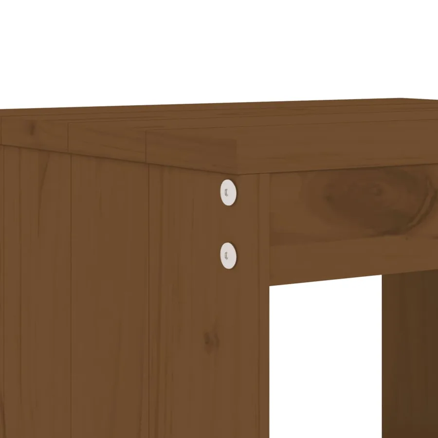 Ensemble de bar de jardin 7 pcs marron miel bois de pin massif - 5