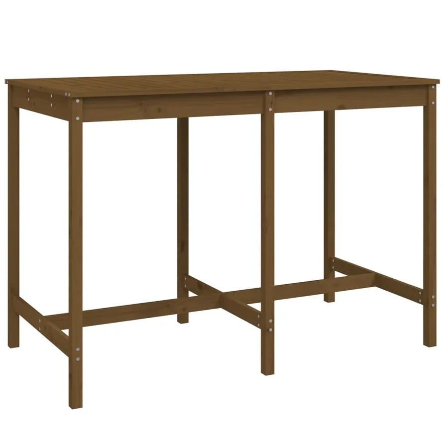 Ensemble de bar de jardin 7 pcs marron miel bois de pin massif - 6