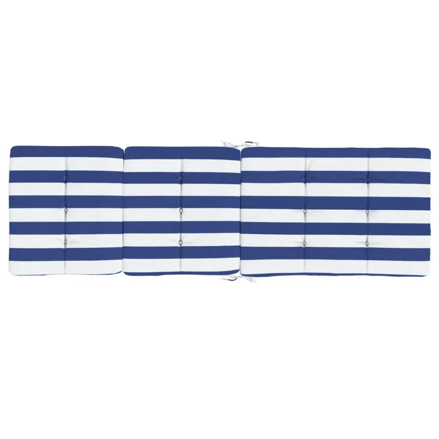 Coussins de chaise longue lot de 2 rayures bleu/blanc - 5