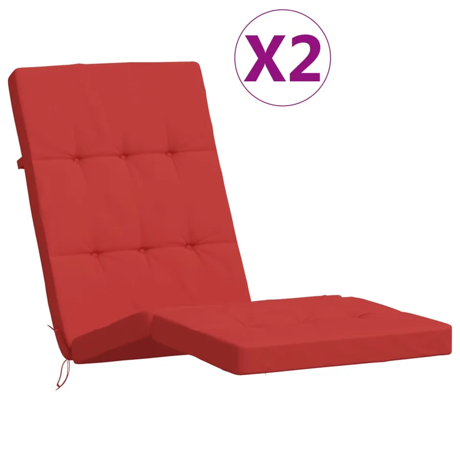 Coussins de chaise longue lot de 2 rouge tissu oxford - 2