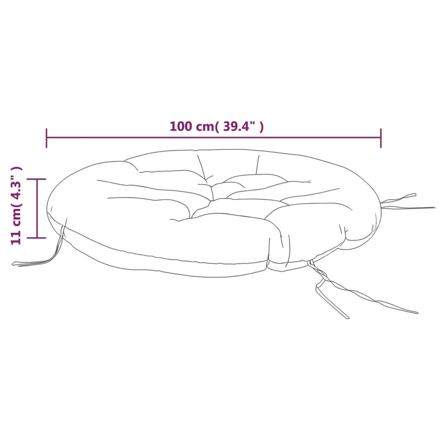 Coussin rond vert Ø 100 x11 cm tissu oxford - 7