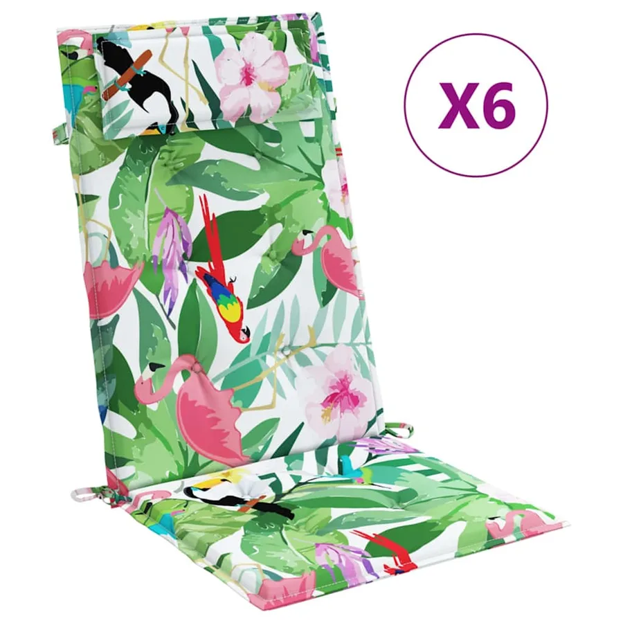 Coussins de chaise à dossier haut lot de 6 multicolore - 2