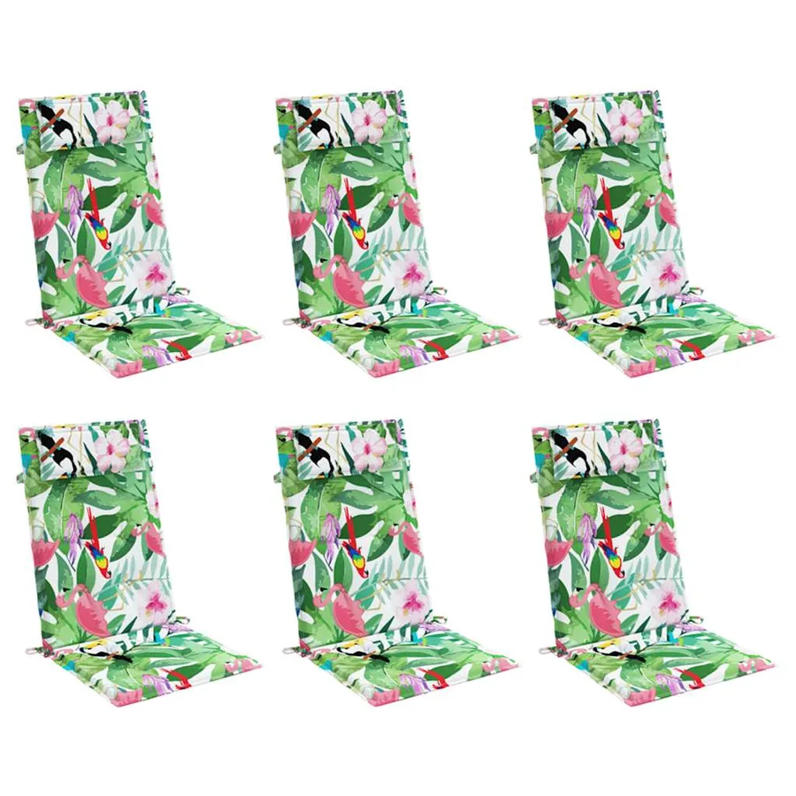 Coussins de chaise à dossier haut lot de 6 multicolore - 3