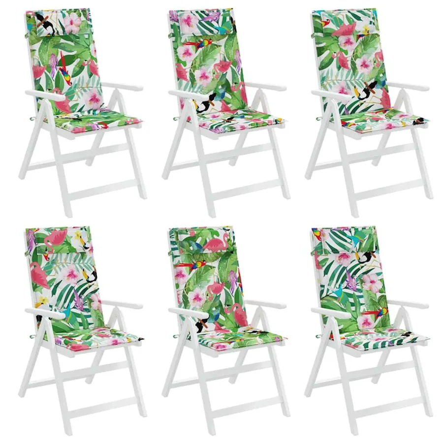 Coussins de chaise à dossier haut lot de 6 multicolore - 4