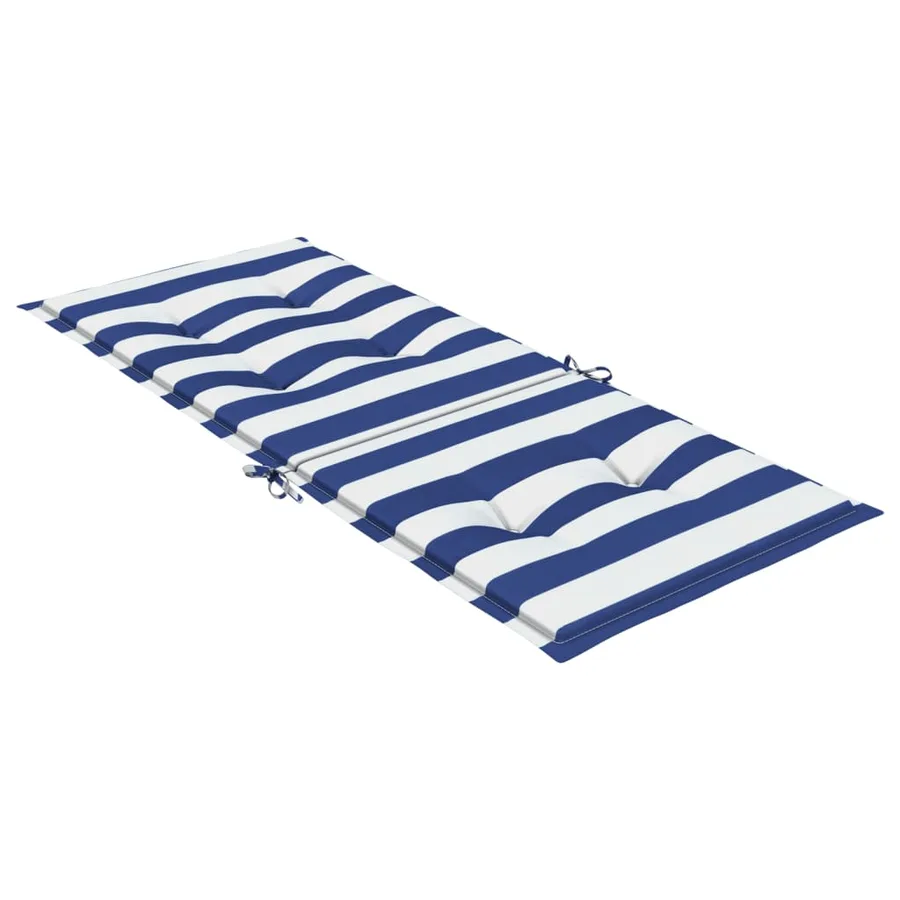 Coussins de chaise à dossier haut lot de 4 rayures bleu/blanc - 6