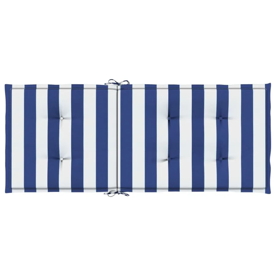 Coussins de chaise à dossier haut lot de 4 rayures bleu/blanc - 7