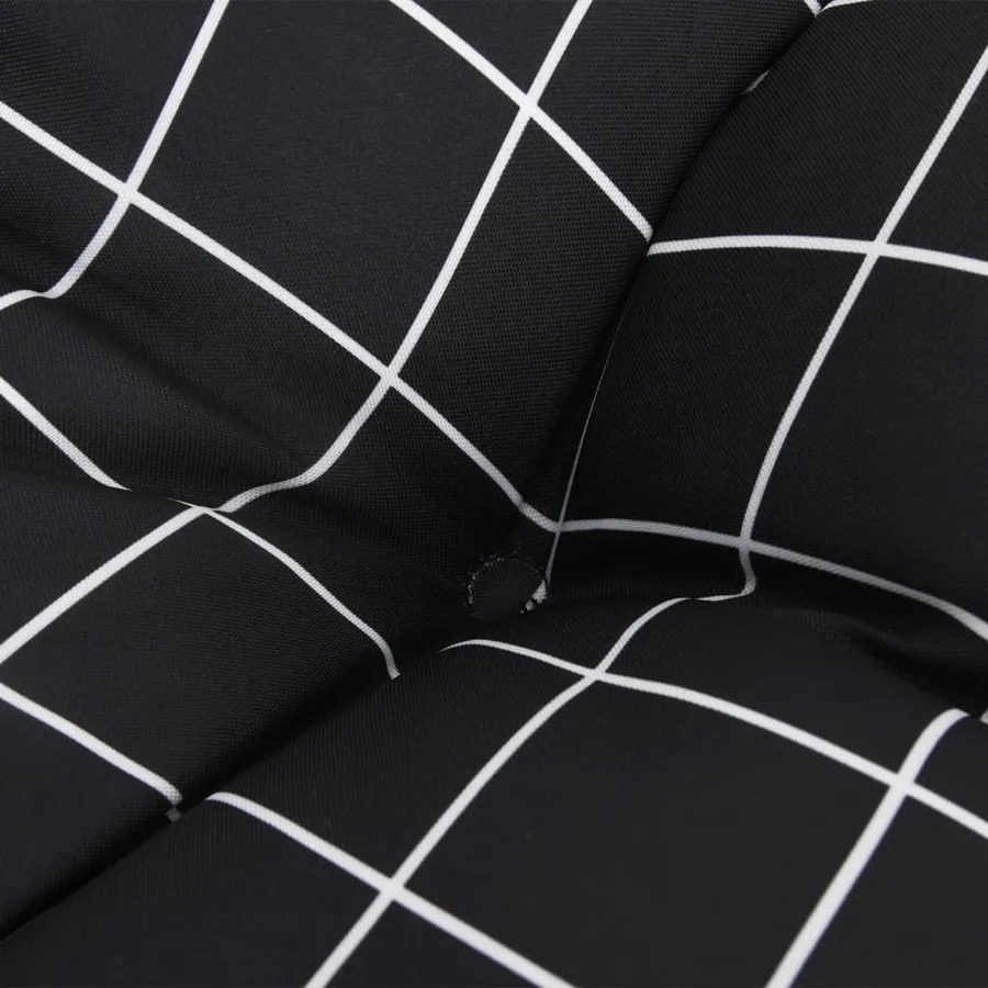 Coussin de palette motif à carreaux noir 70x70x12 cm tissu - 8