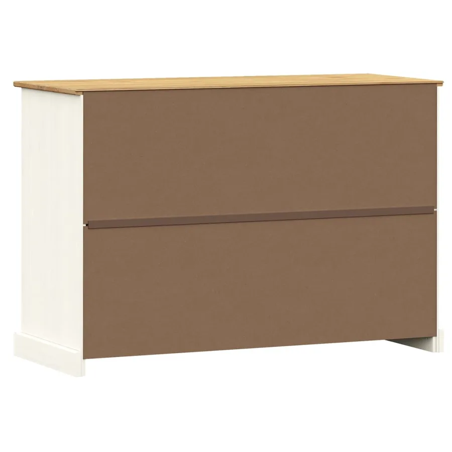 Buffet avec tiroirs VIGO 113x40x75 cm blanc bois massif de pin - 7