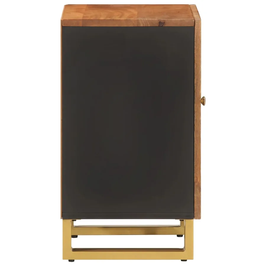 Armoire bain marron et noir 38x33,5x58 cm bois massif manguier - 5