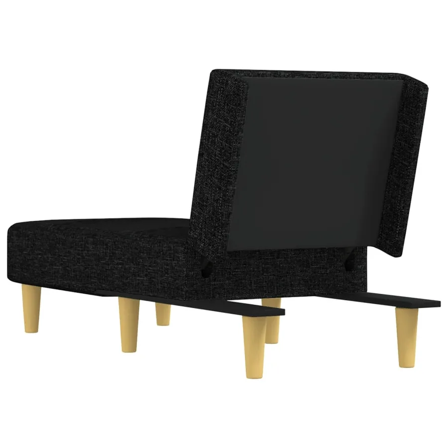 Chaise longue noir tissu - 5