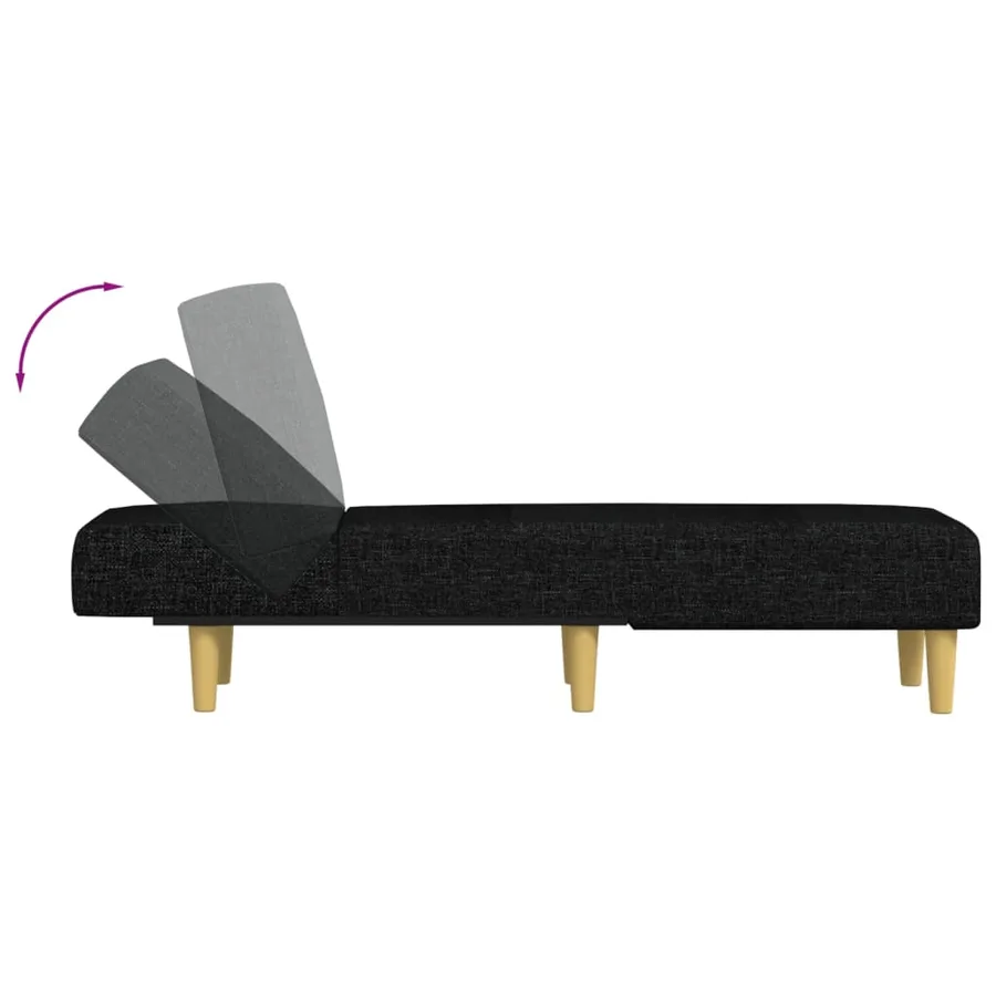 Chaise longue noir tissu - 6