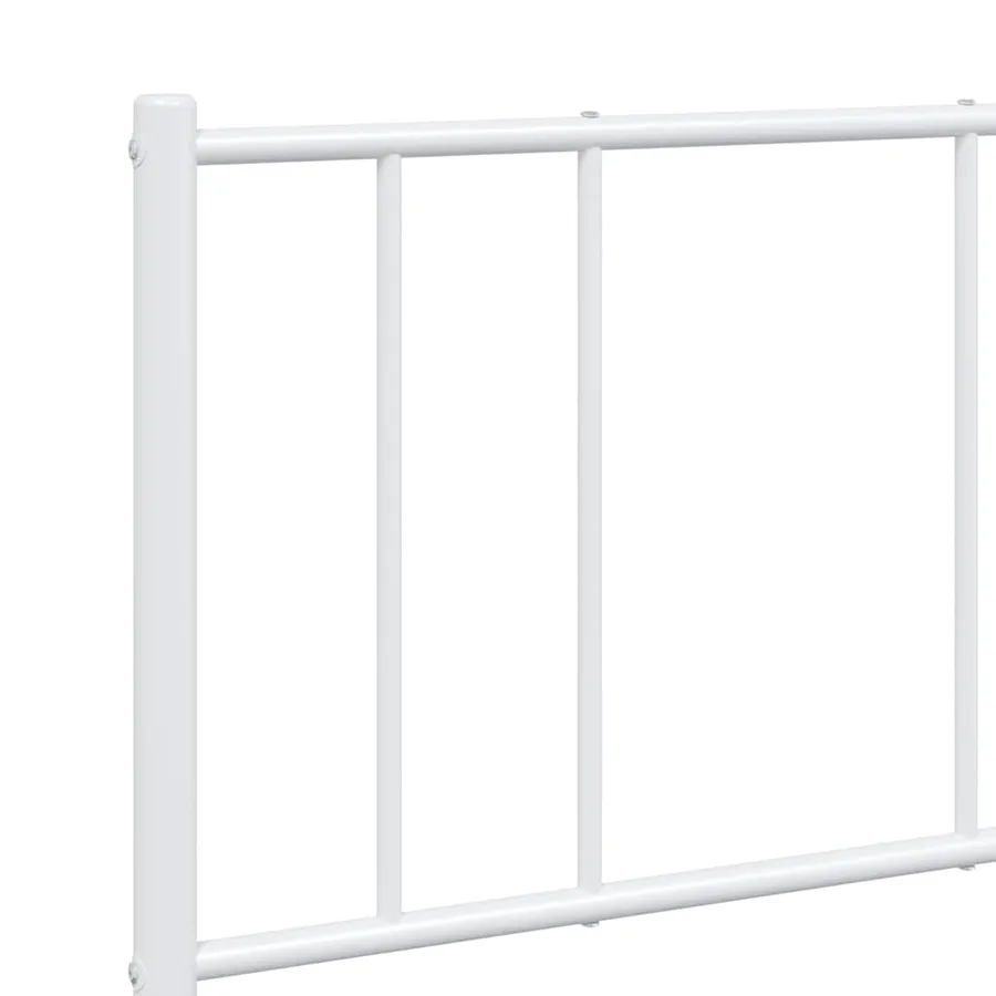 Cadre de lit métal sans matelas et pied de lit blanc 120x200 cm - 9