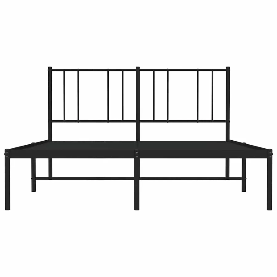 Cadre de lit métal sans matelas avec tête de lit noir 150x200cm - 6