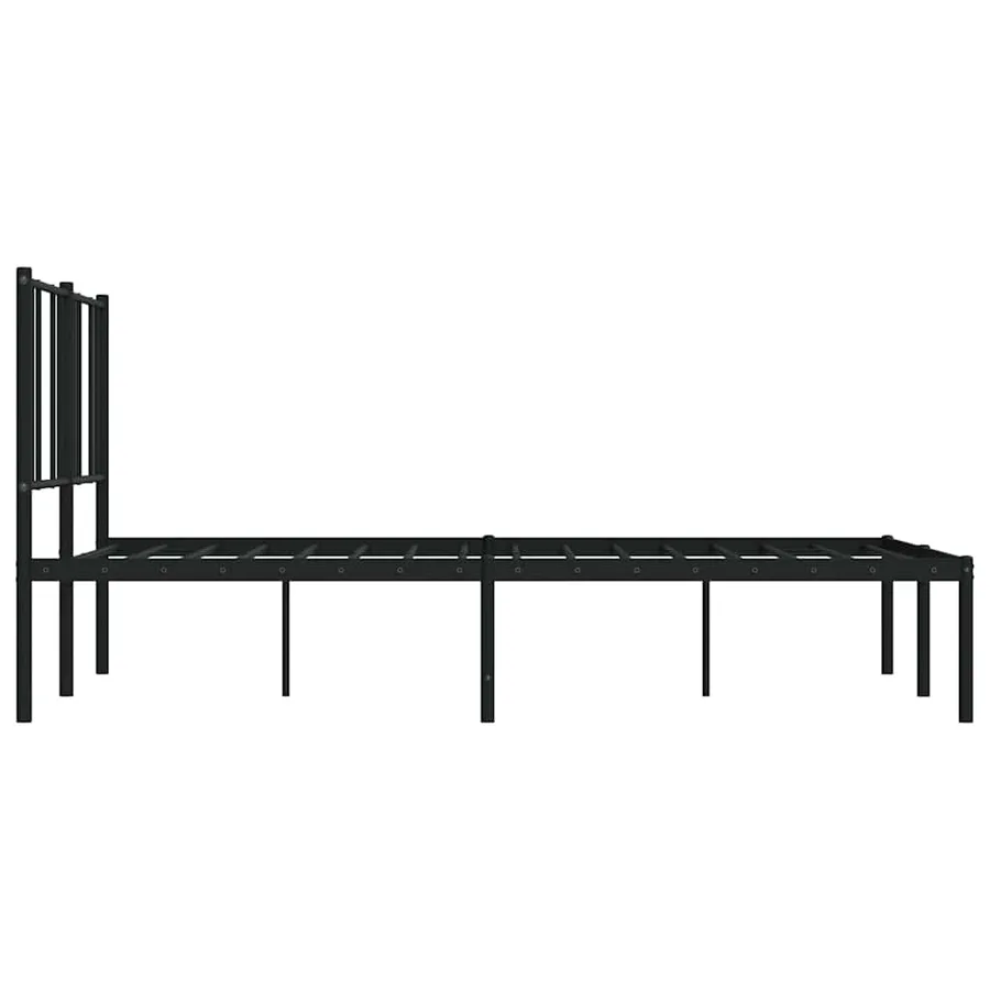 Cadre de lit métal sans matelas avec tête de lit noir 120x190cm - 7