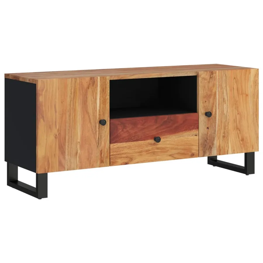 Meuble TV 105x33,5x46 cm bois d'acacia solide et d'ingénierie - 12