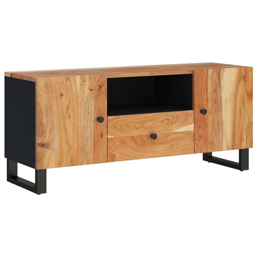 Meuble TV 105x33,5x46 cm bois d'acacia solide et d'ingénierie - 13
