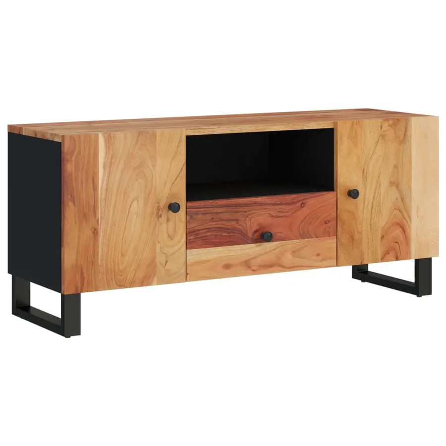 Meuble TV 105x33,5x46 cm bois d'acacia solide et d'ingénierie - 2