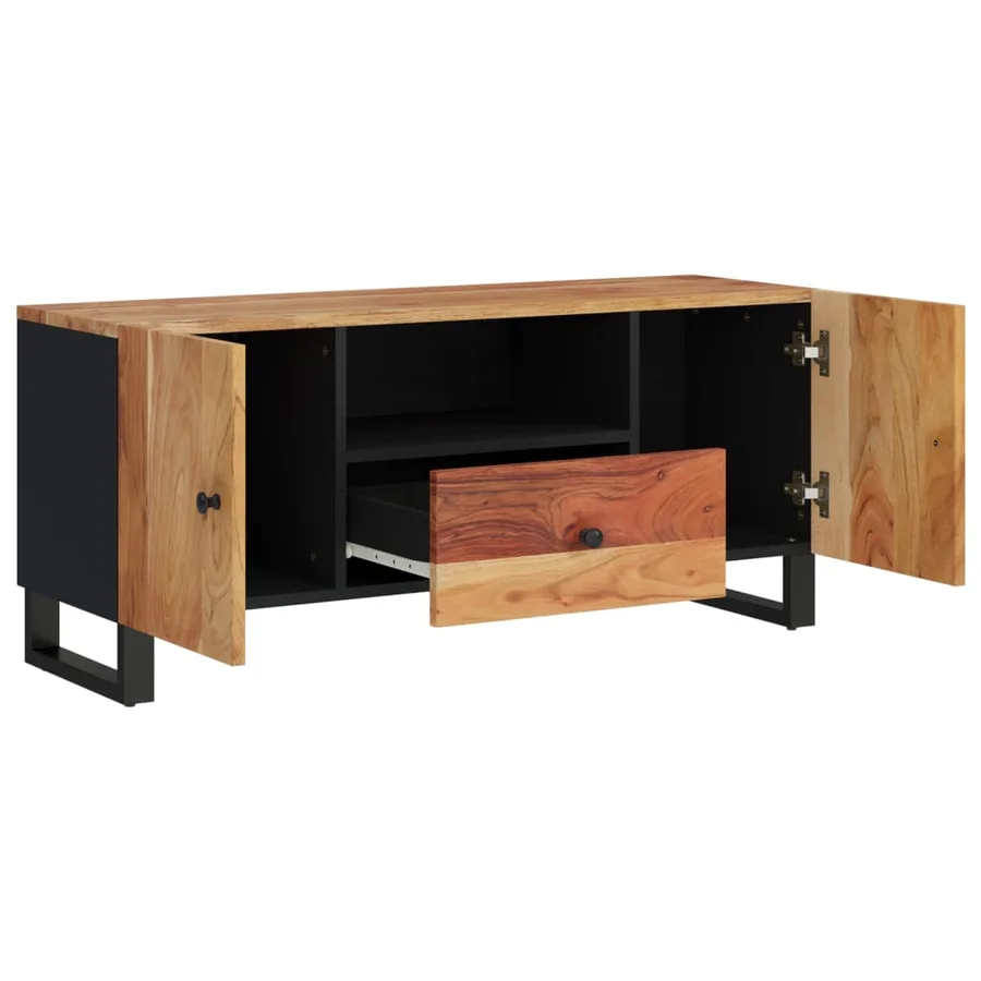 Meuble TV 105x33,5x46 cm bois d'acacia solide et d'ingénierie - 3