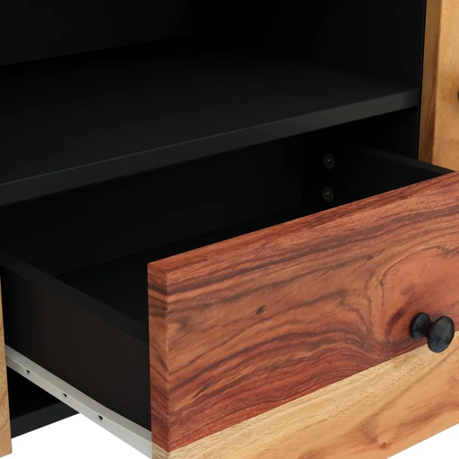 Meuble TV 105x33,5x46 cm bois d'acacia solide et d'ingénierie - 7