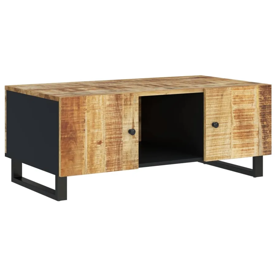 Table basse 100x54x40cm bois de manguier solide et d'ingénierie - 11