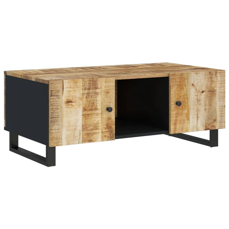 Table basse 100x54x40cm bois de manguier solide et d'ingénierie - 12