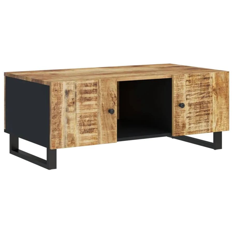 Table basse 100x54x40cm bois de manguier solide et d'ingénierie - 13