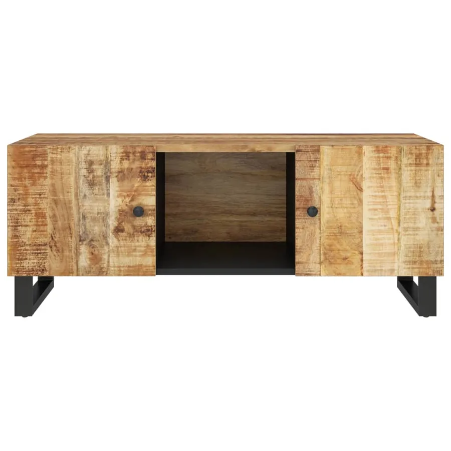 Table basse 100x54x40cm bois de manguier solide et d'ingénierie - 4