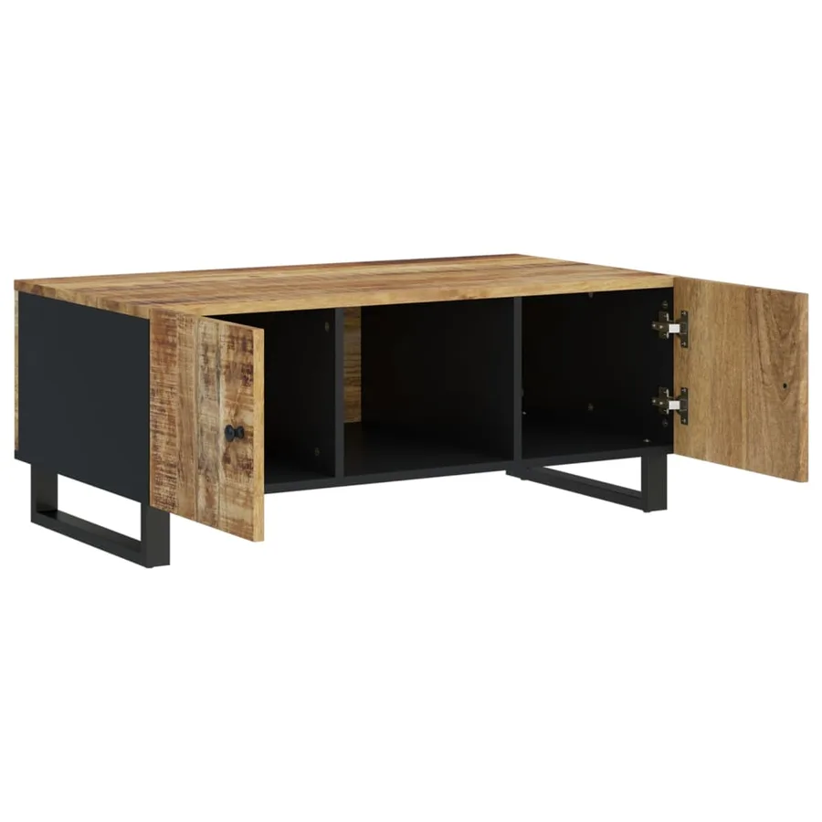 Table basse 100x54x40cm bois de manguier solide et d'ingénierie - 9