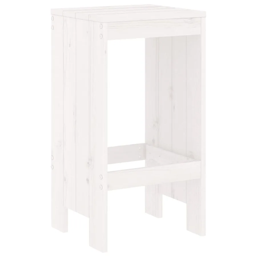 Ensemble de bar de jardin 5 pcs blanc bois massif de pin - 4