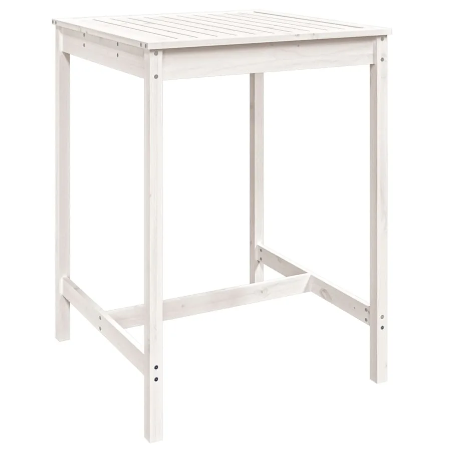 Ensemble de bar de jardin 5 pcs blanc bois massif de pin - 6