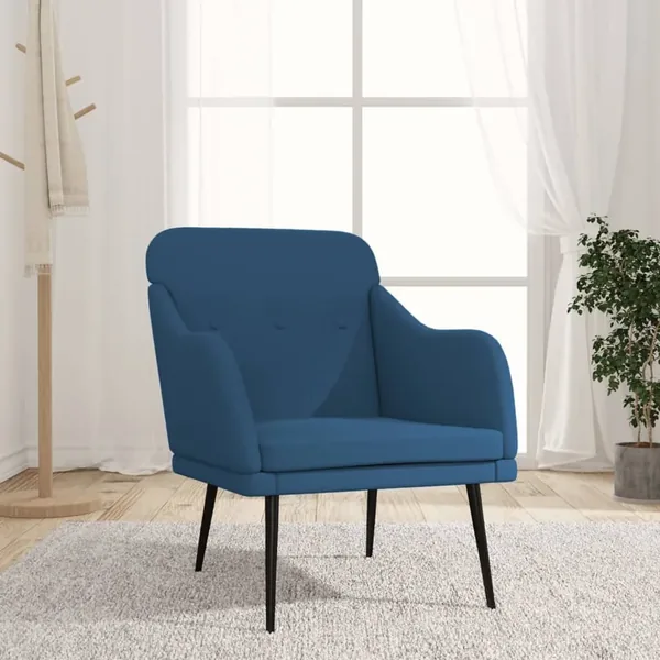 Fauteuil Bleu 63x76x80 cm Tissu