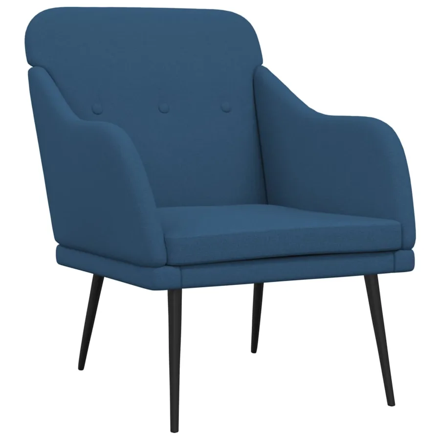 Fauteuil Bleu 63x76x80 cm Tissu - 2