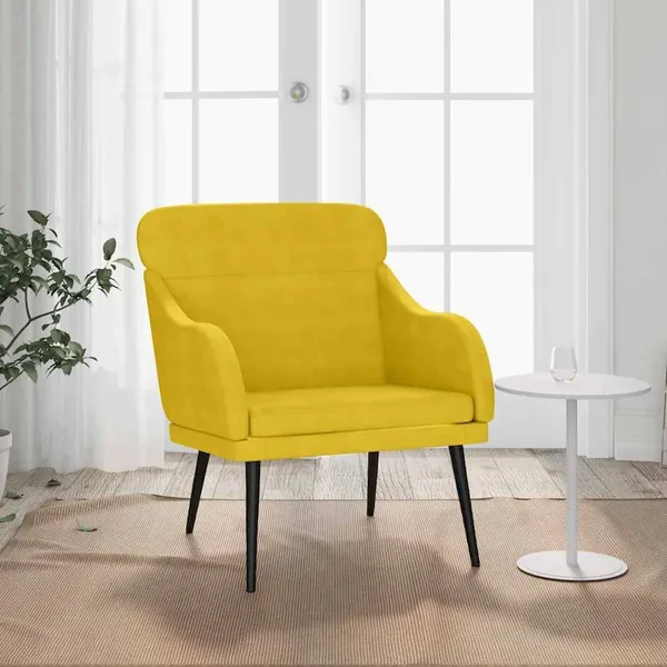 Fauteuil Jaune 63x76x80 cm Velours