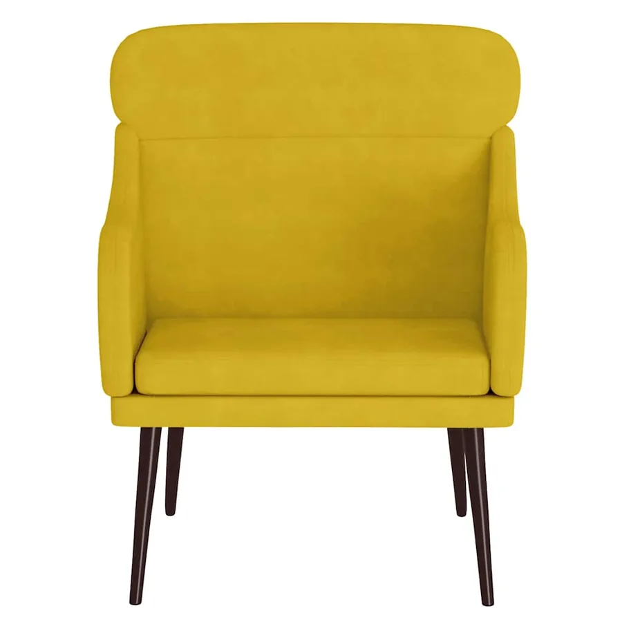 Fauteuil Jaune 63x76x80 cm Velours - 3