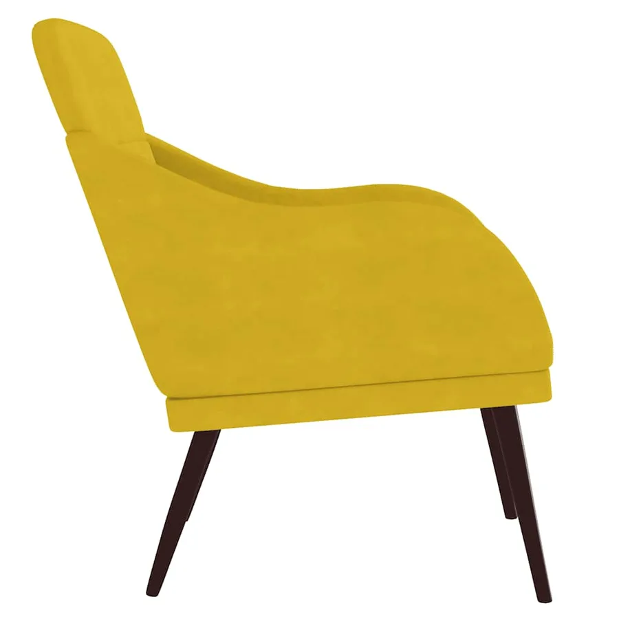Fauteuil Jaune 63x76x80 cm Velours - 4