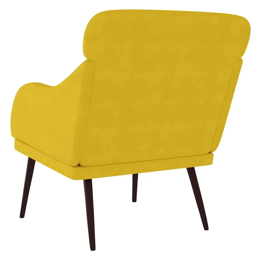 Fauteuil Jaune 63x76x80 cm Velours - 5