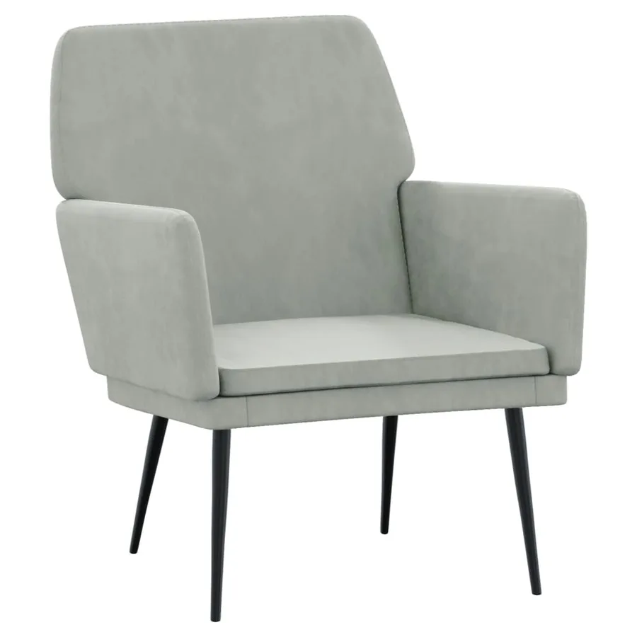 Fauteuil Gris clair 62x79x79 cm Velours - 2