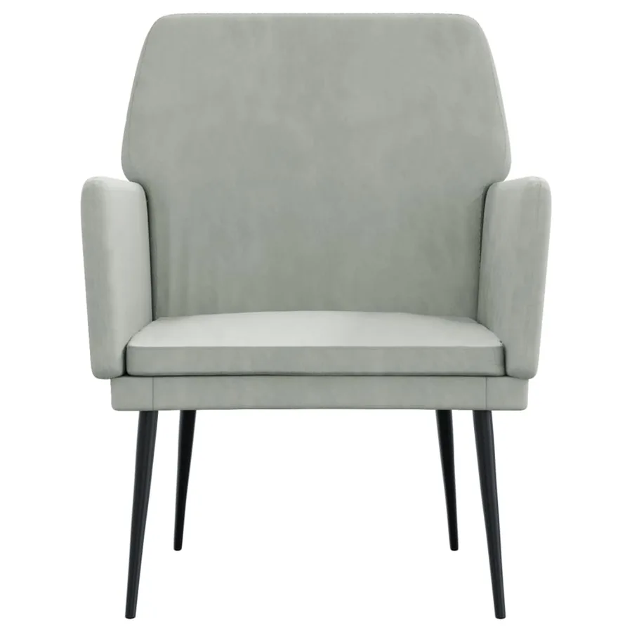 Fauteuil Gris clair 62x79x79 cm Velours - 3