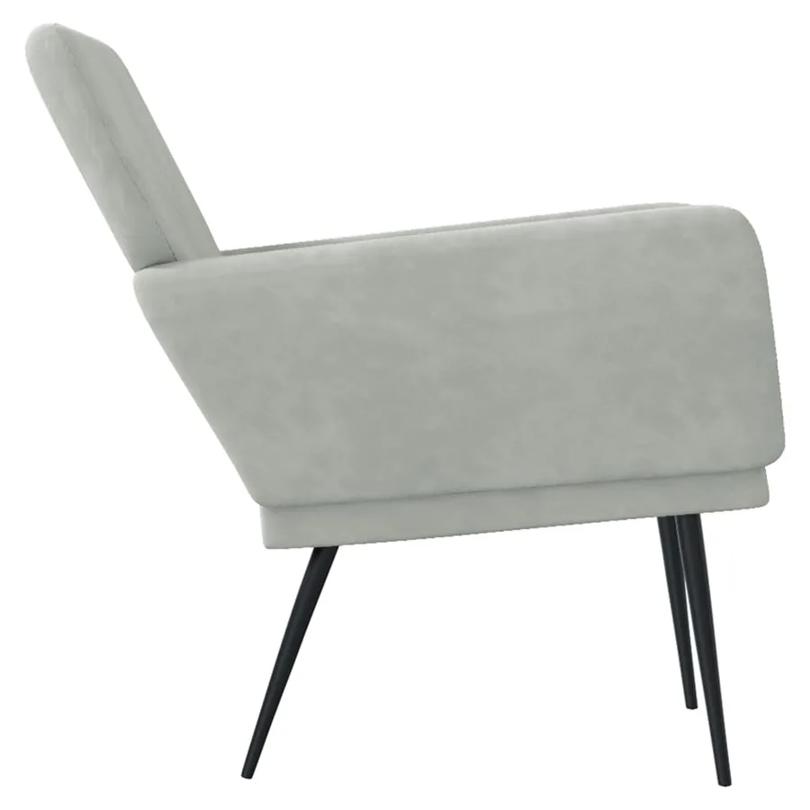 Fauteuil Gris clair 62x79x79 cm Velours - 4