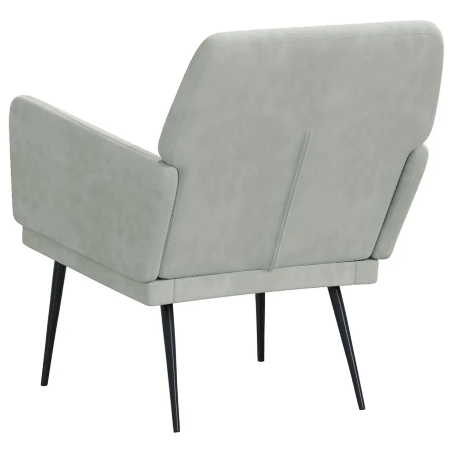 Fauteuil Gris clair 62x79x79 cm Velours - 5