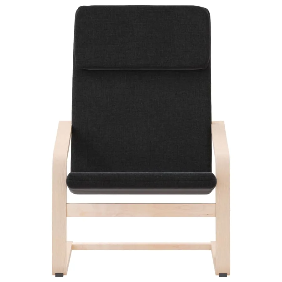 Chaise de relaxation Noir Tissu - 4