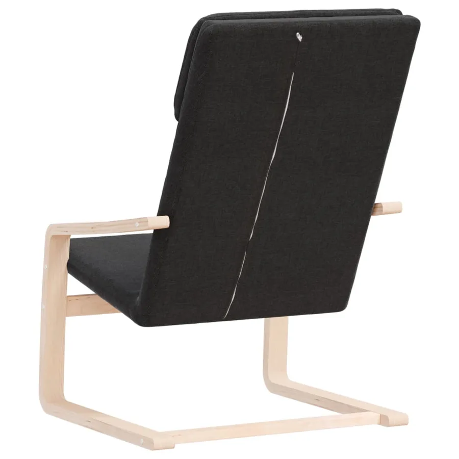 Chaise de relaxation Noir Tissu - 6