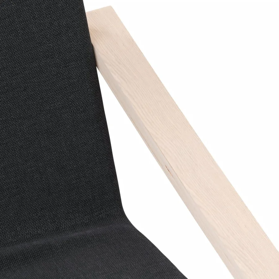Chaise de relaxation Noir Tissu - 7