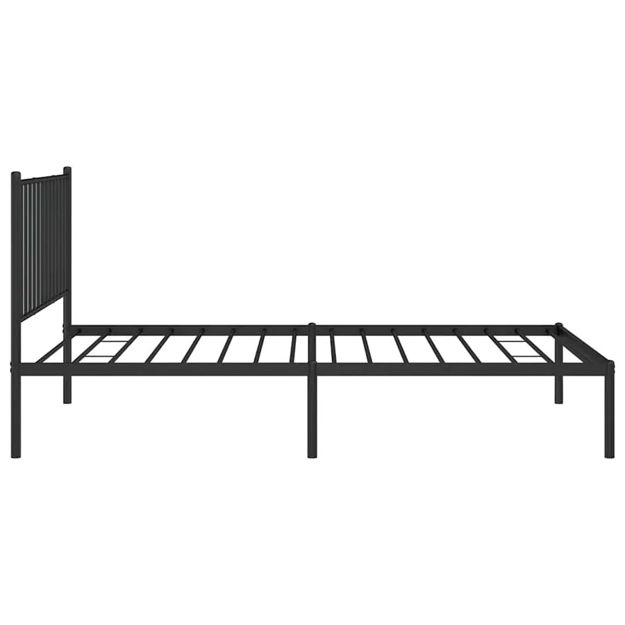 Cadre de lit métal sans matelas avec tête de lit noir 100x190cm - 7