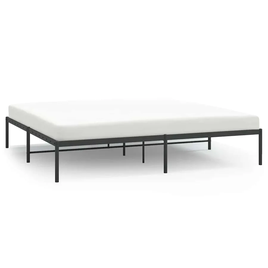 Cadre de lit métal noir 183x213 cm - 2