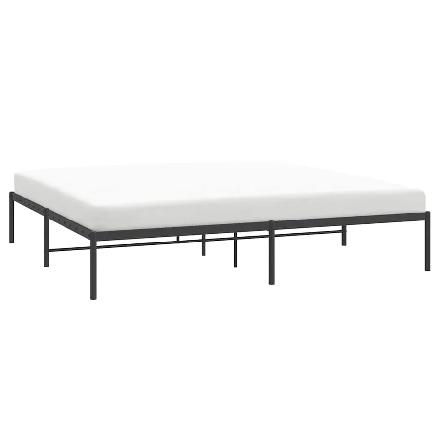Cadre de lit métal noir 183x213 cm - 5