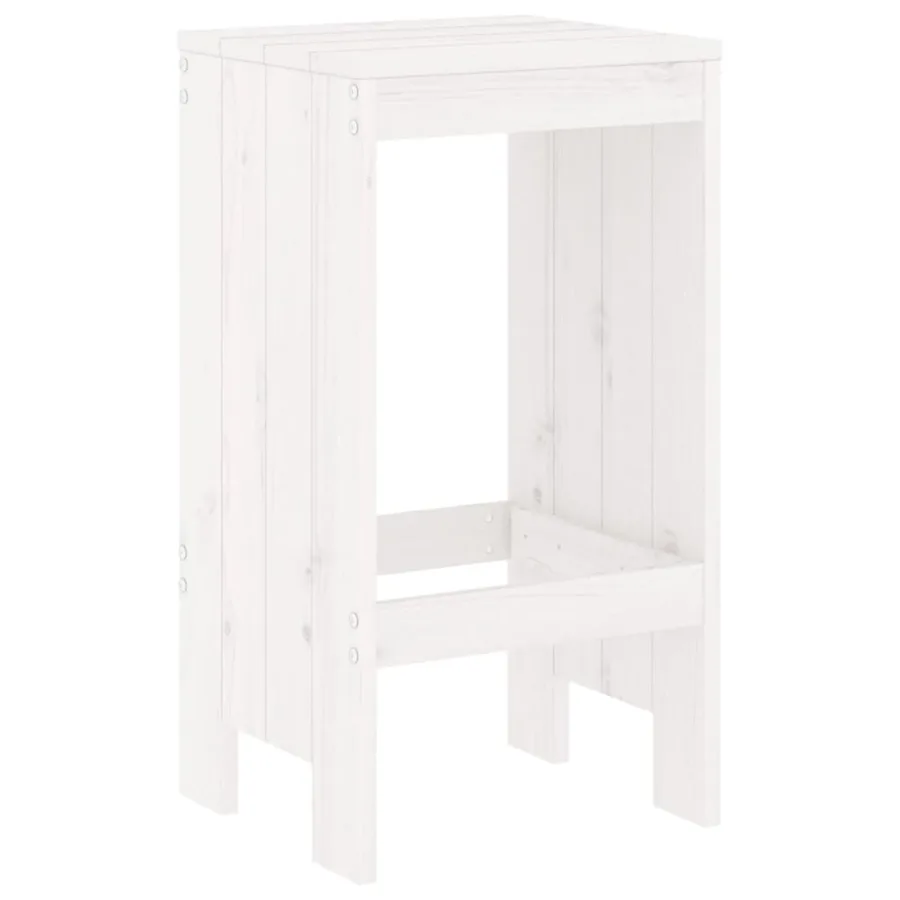 Tabourets de bar lot de 2 blanc 40x36x75 cm bois massif de pin - 3